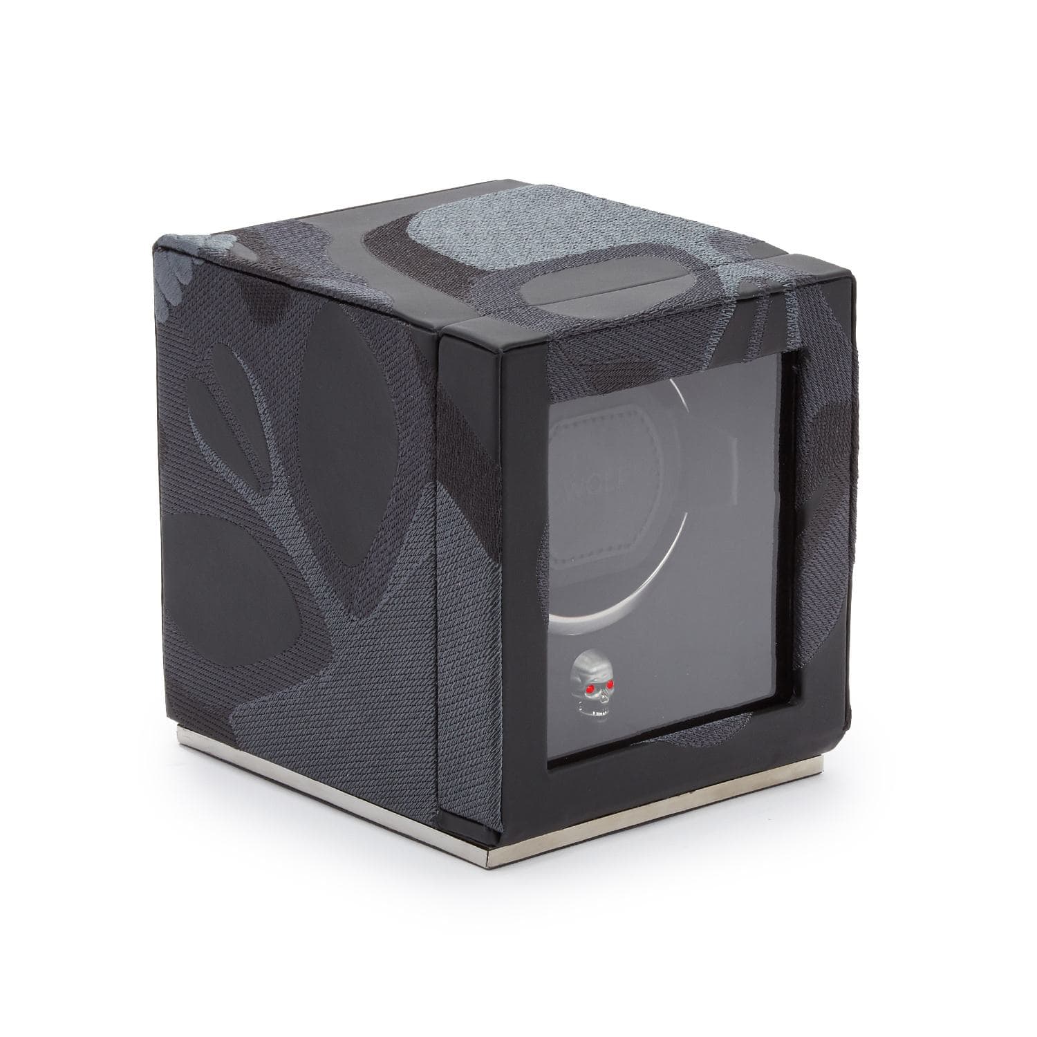 Black Memento Mori Cub Watch Winder | Closed Side View