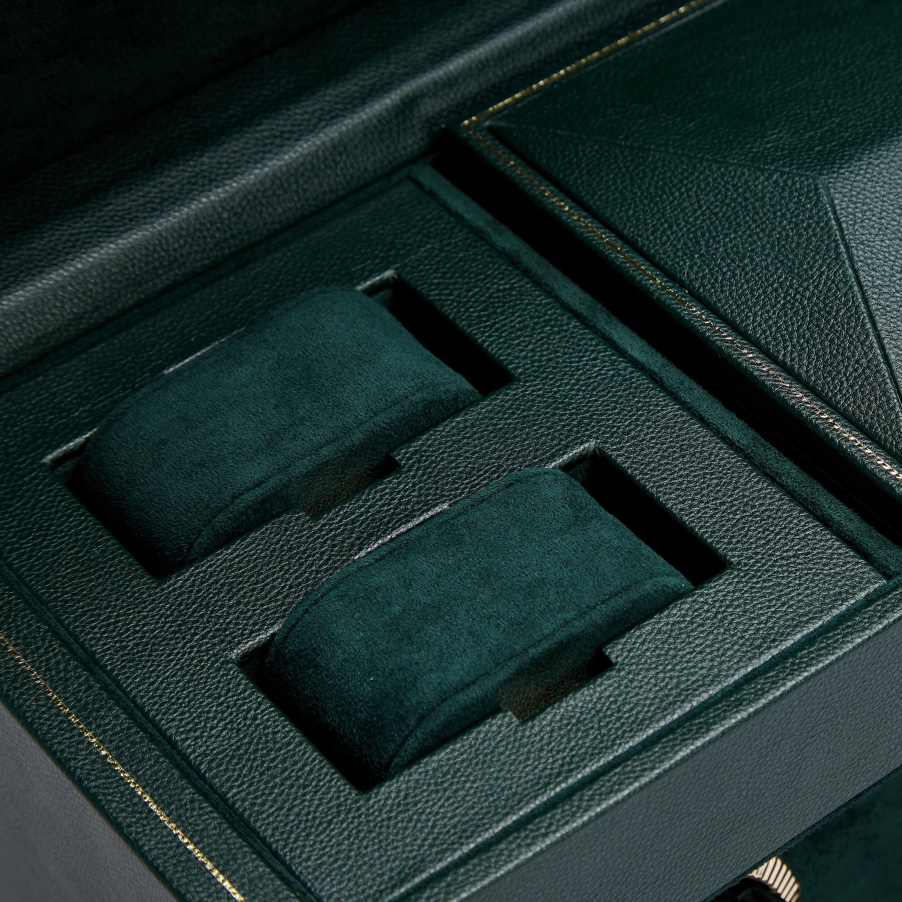 British Racing Green Triple Watch Winder | Detail View 3