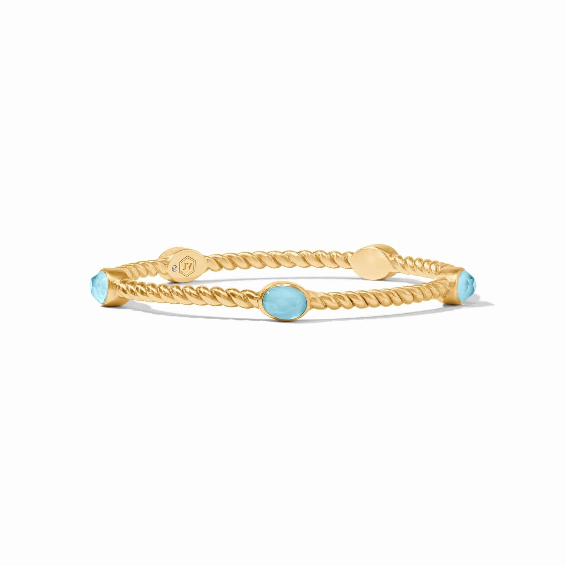 Julie Vos Nassau Stone Bangle in Iridescent Capri Blue