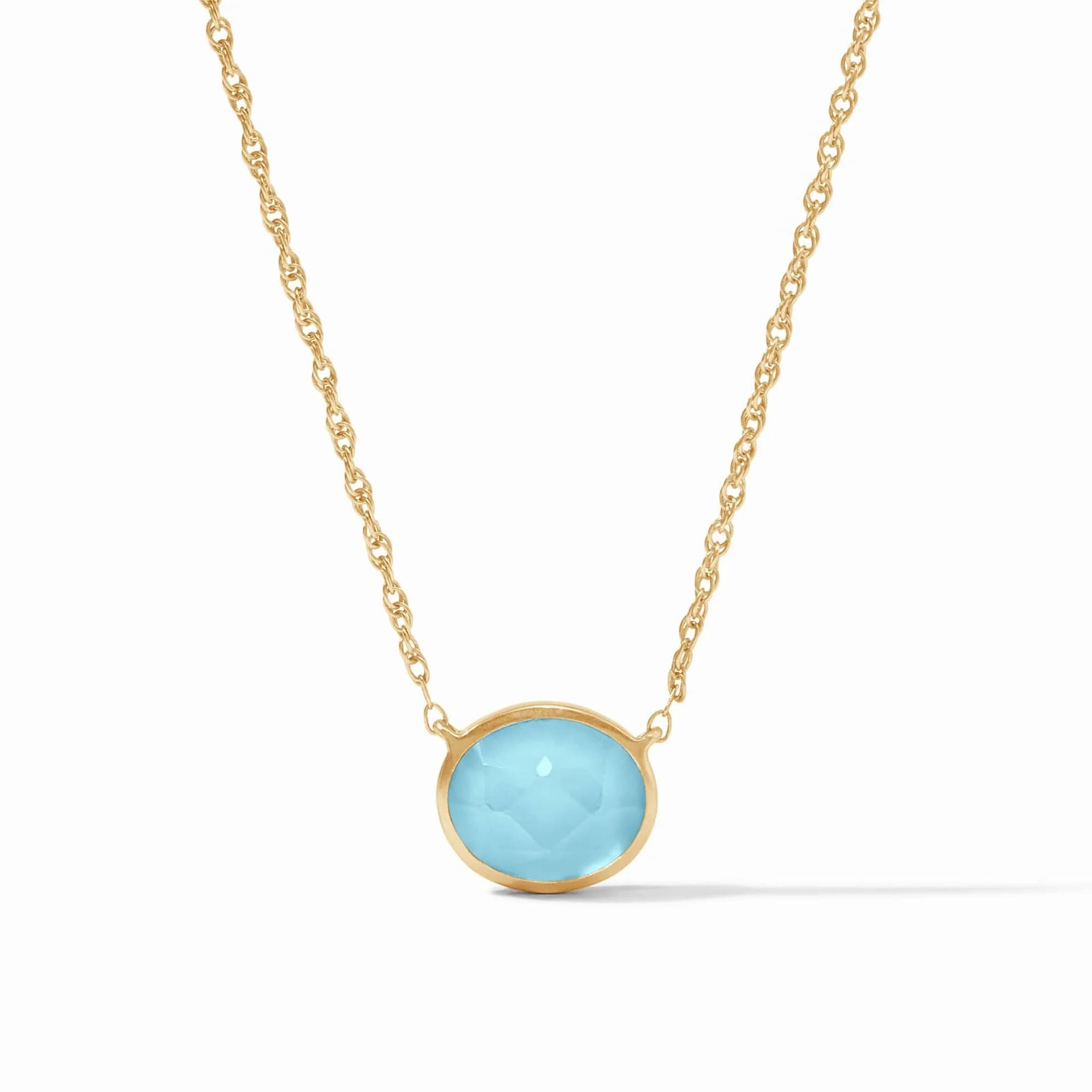 Julie Vos Nassau Solitaire Necklace in Iridescent Capri Blue