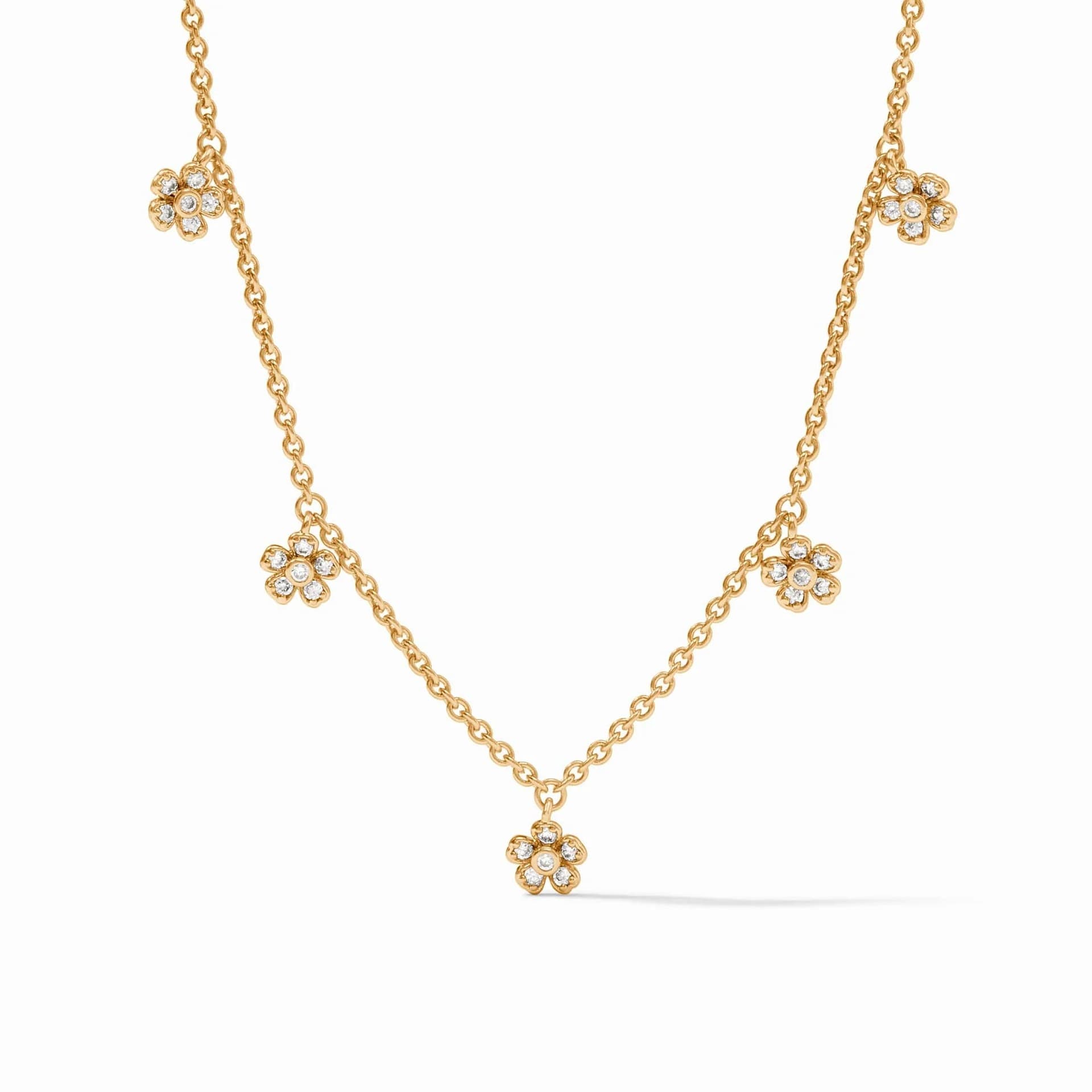 Julie Vos Laurel Delicate Flower Charm Necklace 0