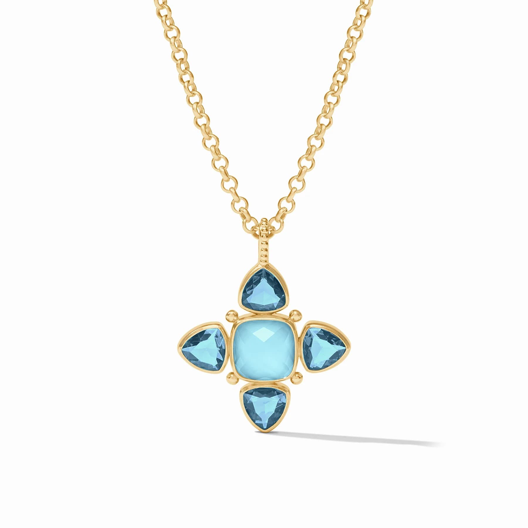 Julie Vos Aquitaine Pendant Necklace in Iridescent Capri Blue