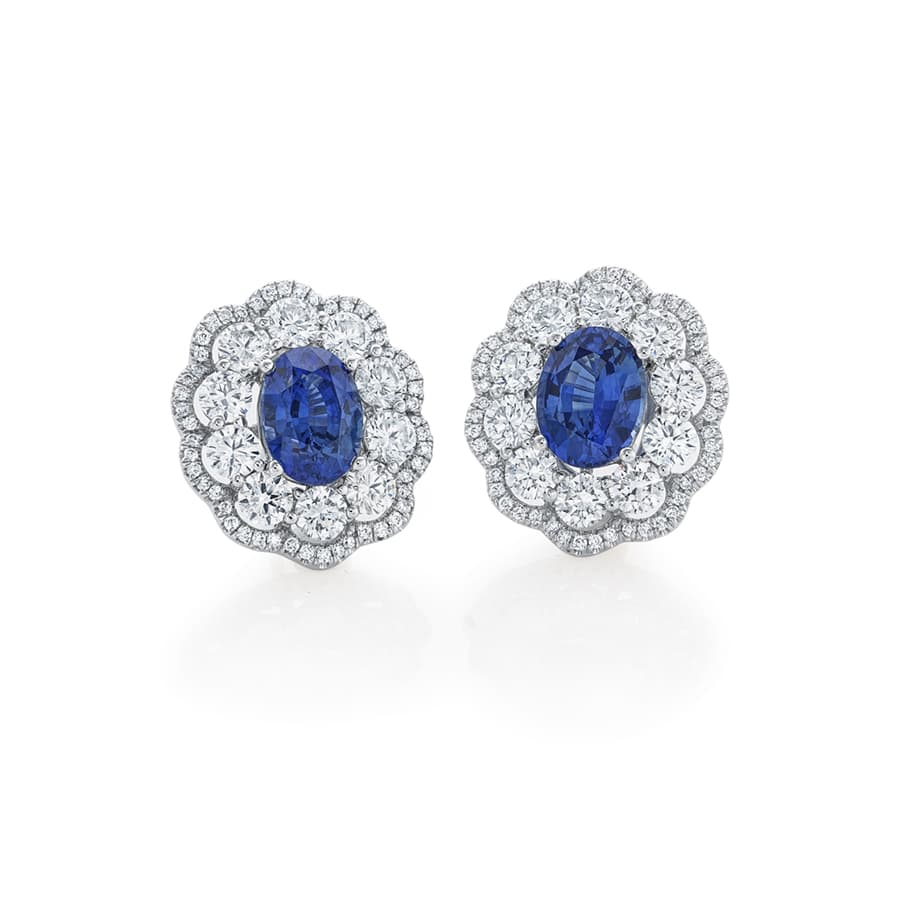 Oval Sapphire Stud Earrings 0