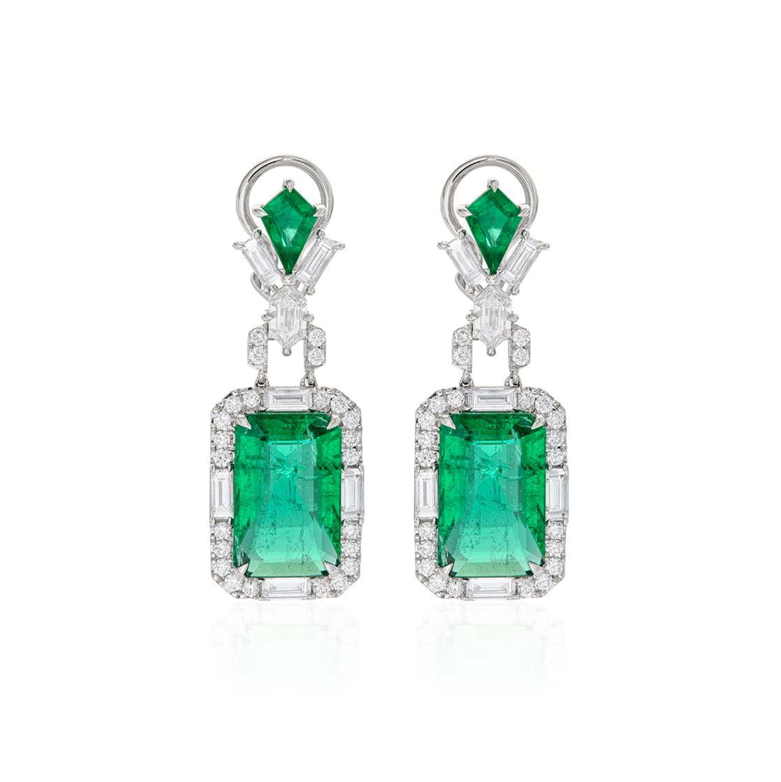 11.84 CTW Emerald and Diamond Earrings 0