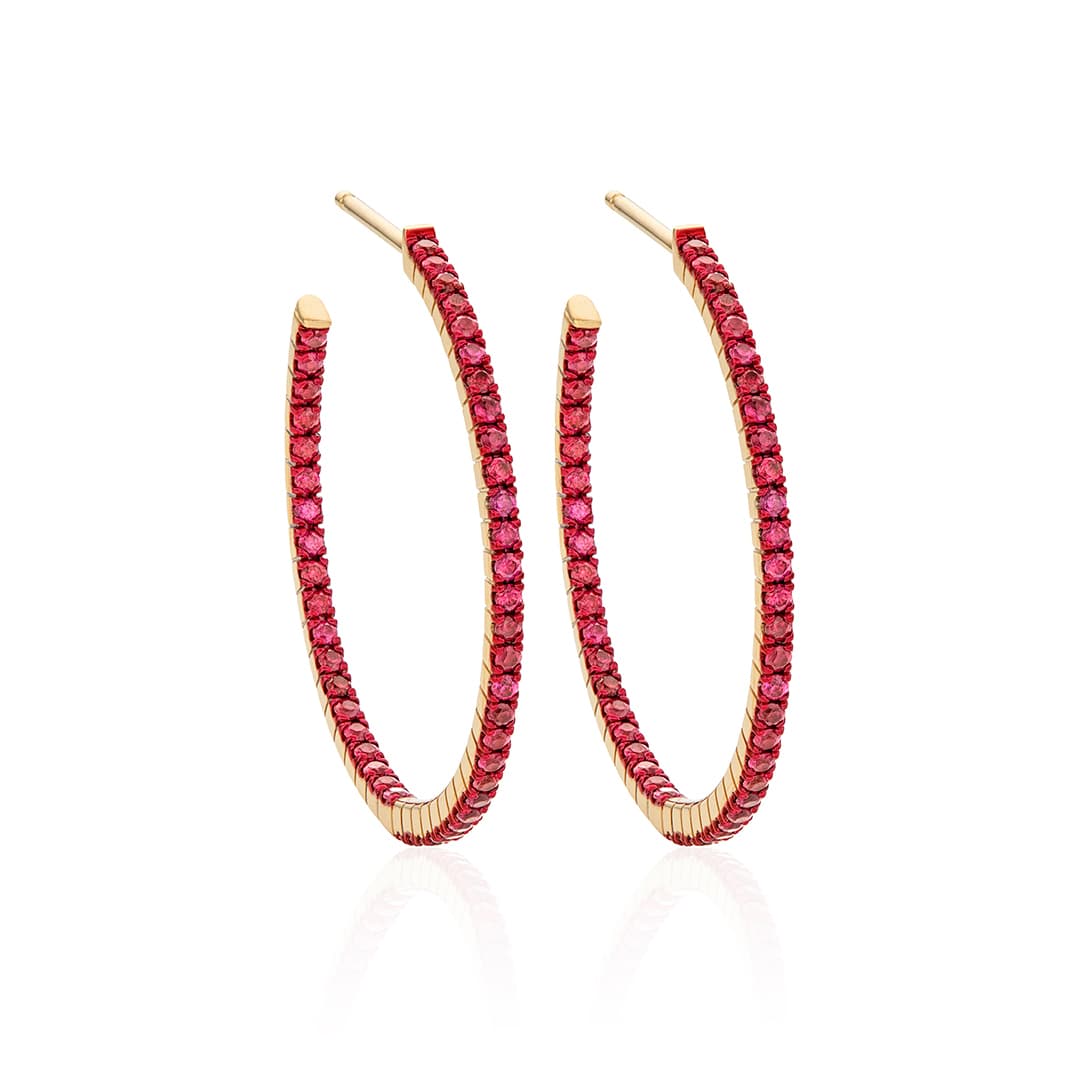 30mm Ruby in Out Hoop Earrings 0