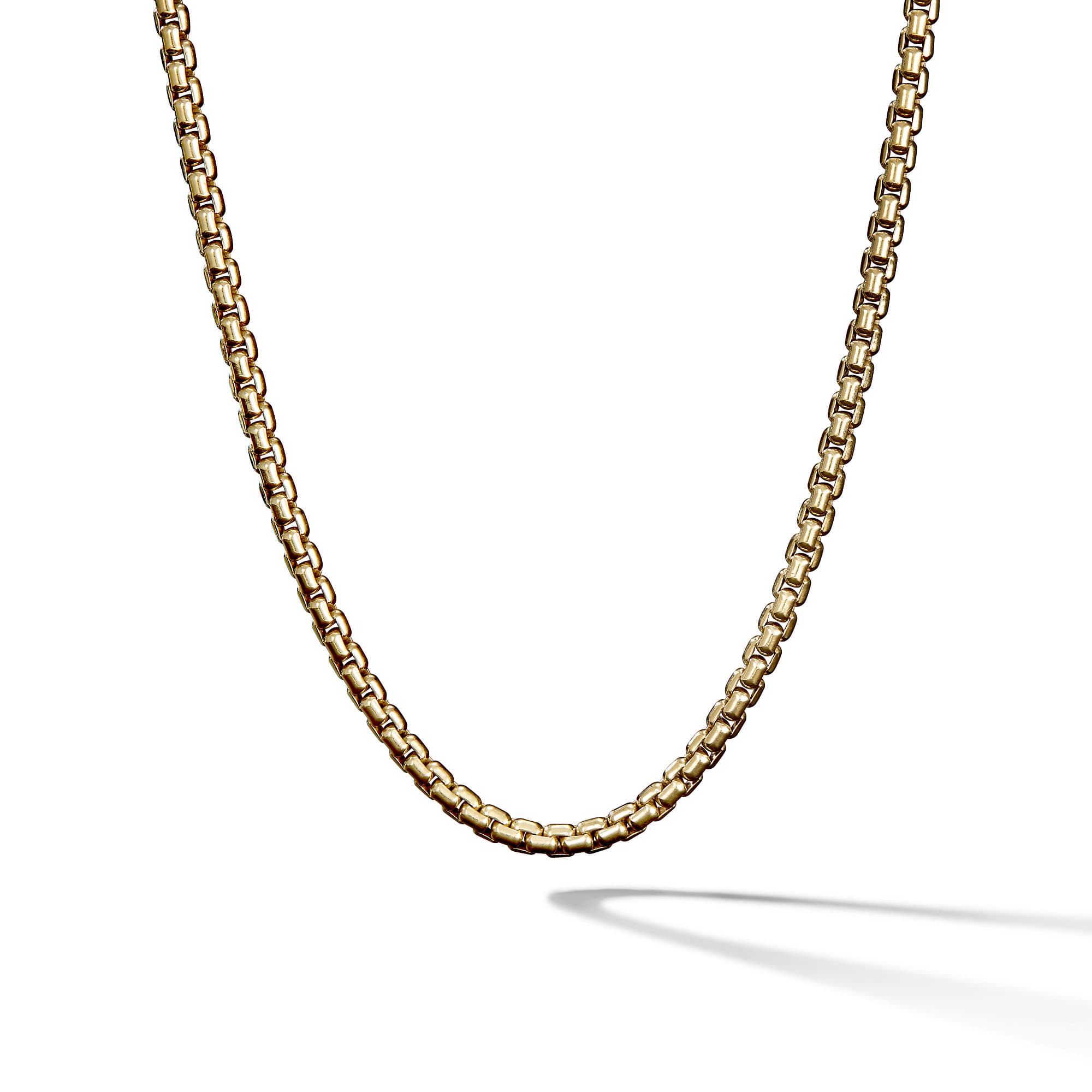 David Yurman 22 Inch Box Chain Necklace in 18k Gold, 3.4mm