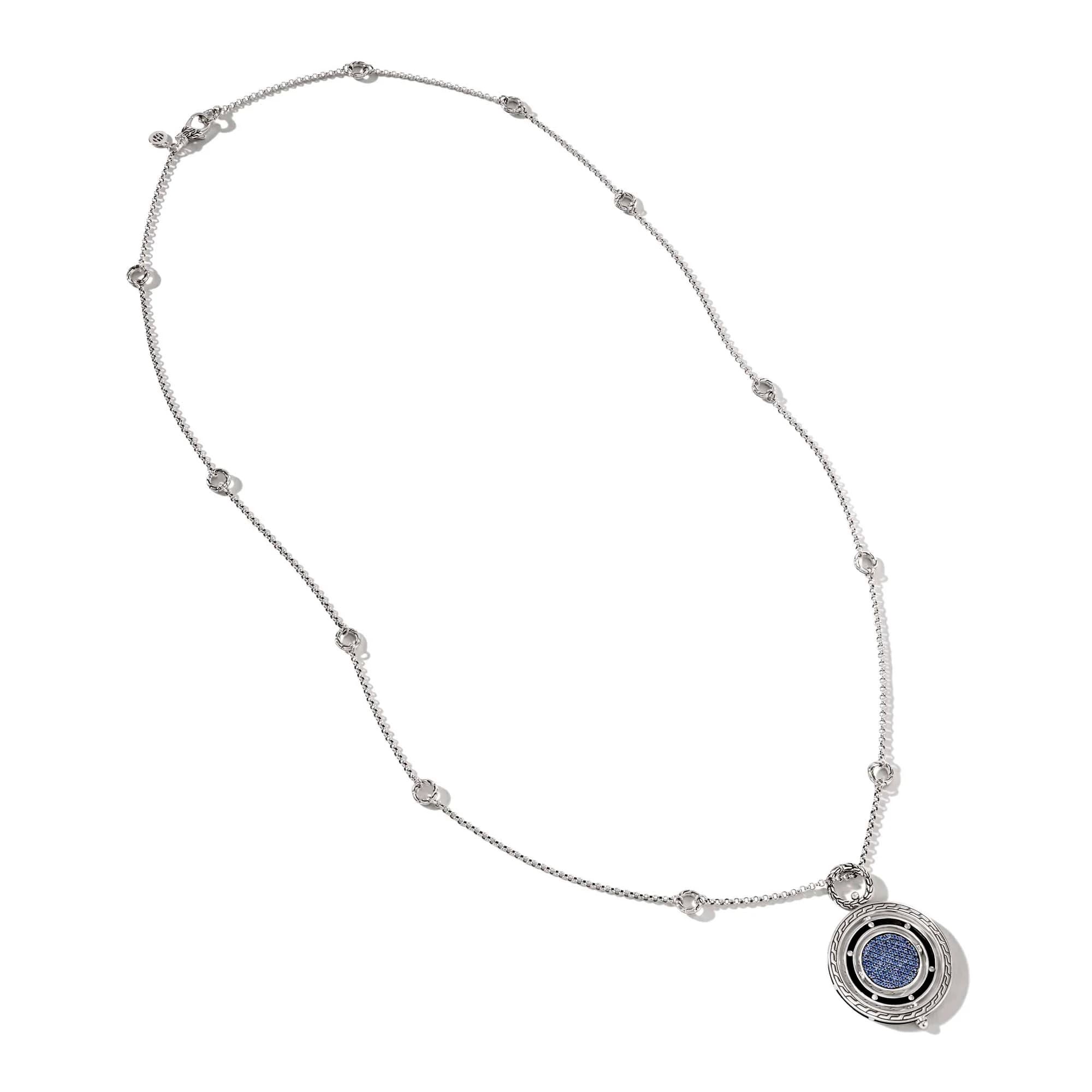 John Hardy Moon Door Blue Sapphire Pendant Necklace 0