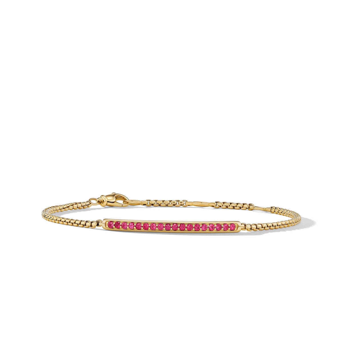 David Yurman Petite Pav? Bar Bracelet in 18K Yellow Gold with Rubies 0