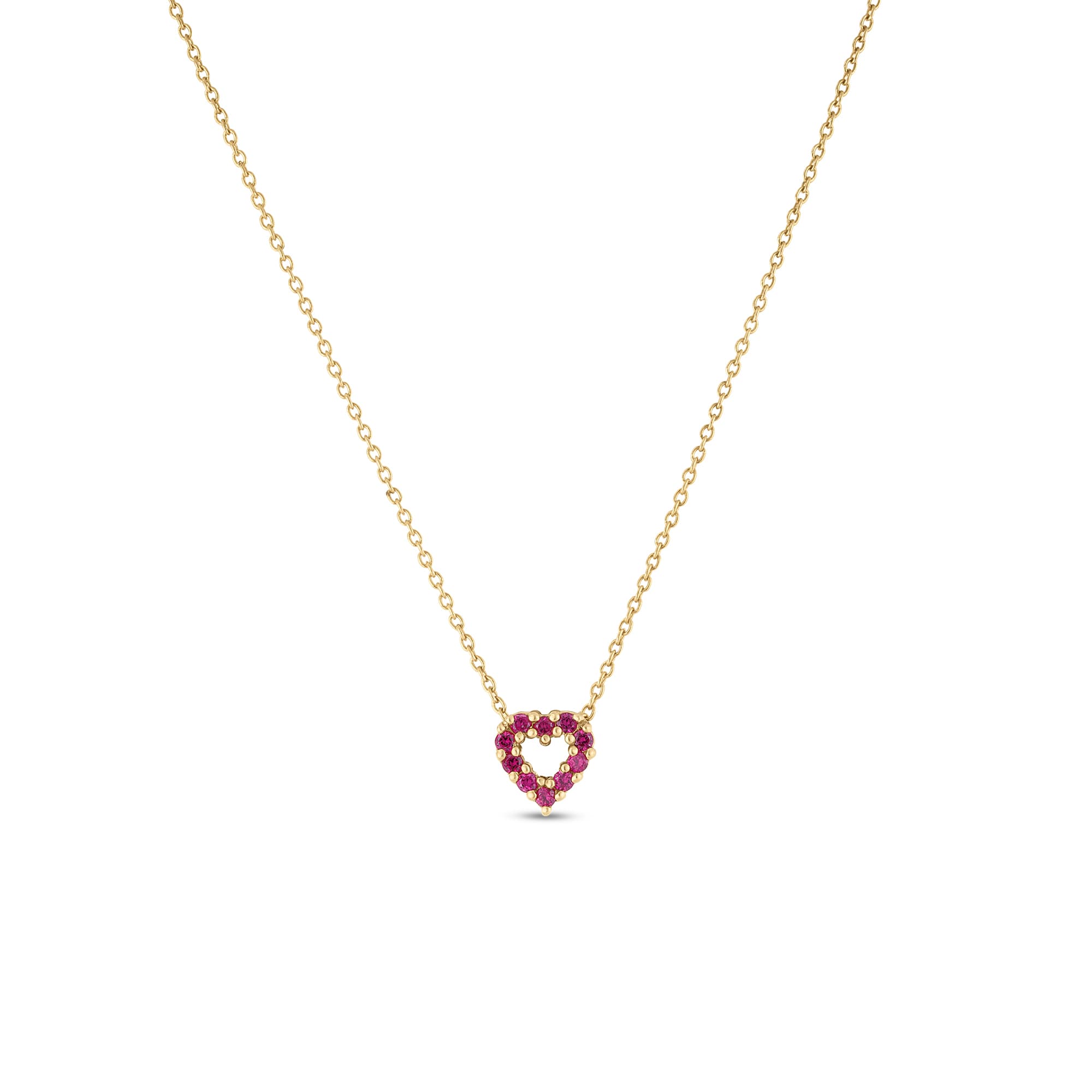 Roberto Coin Tiny Treasures Ruby and Diamond Reversible Heart Necklace