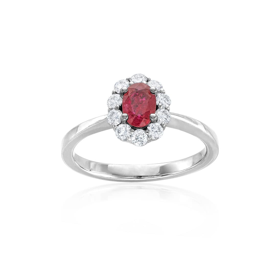 Halo Half-Carat Ruby and Diamond Ring 0