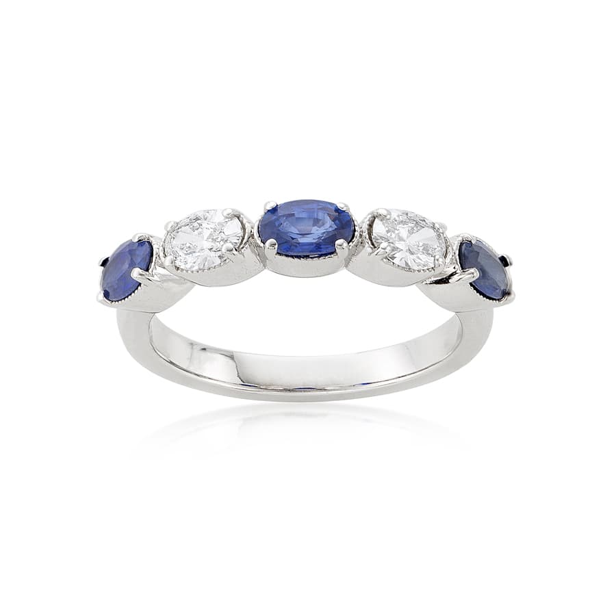 Oval Sapphire and Diamond Band 0