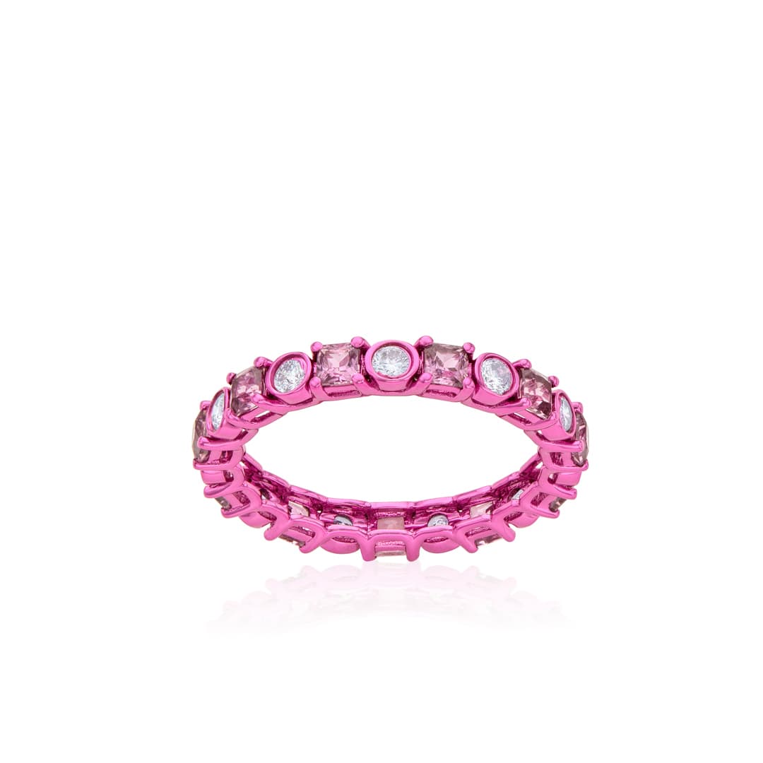 Pink Sapphire and Diamond Eternity Ring 0