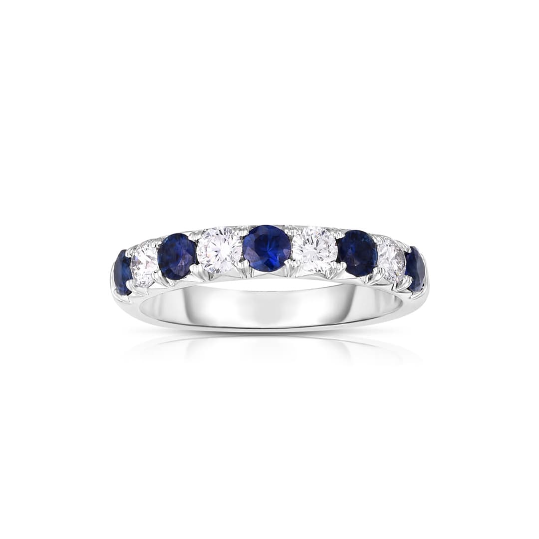 Alternating Sapphire and Diamond Band