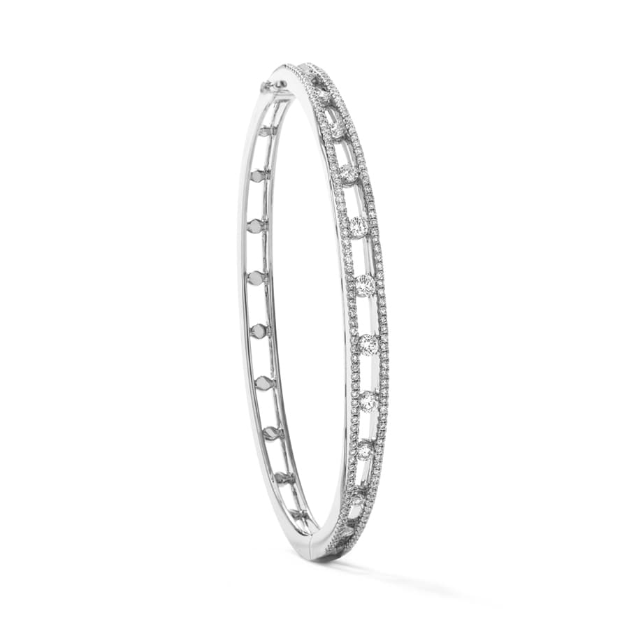 Charles Krypell Round Diamond Bangle Bracelet in 18K WG