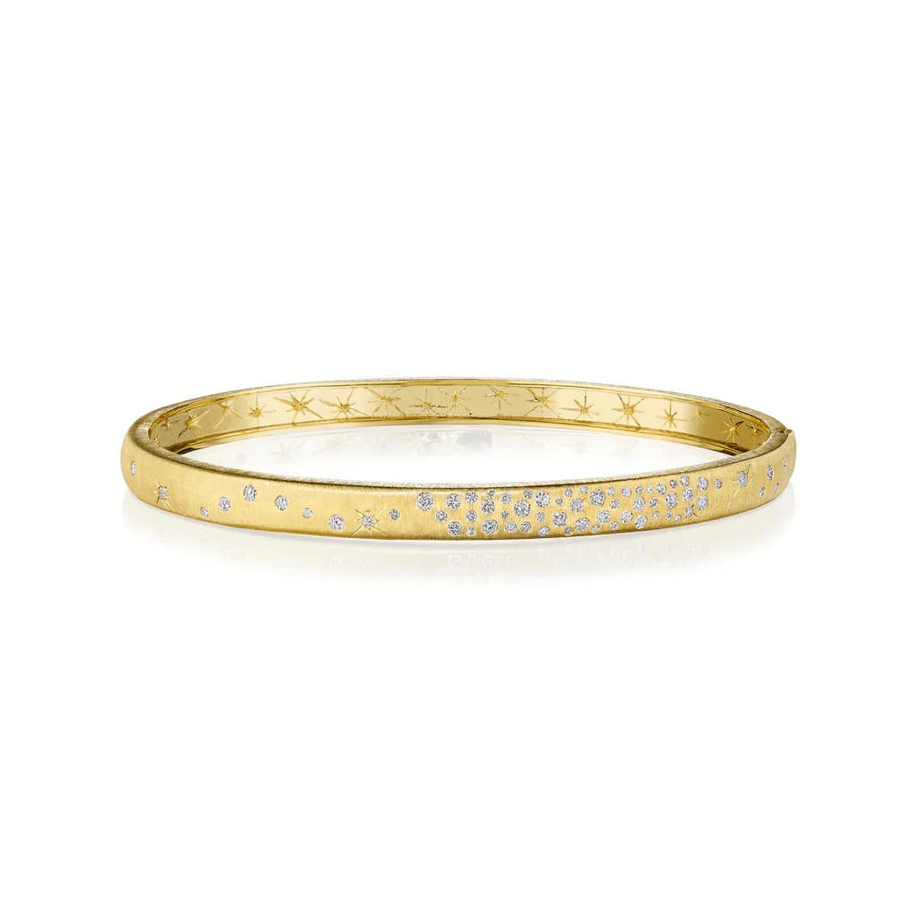 Penny Preville Thin Galaxy Yellow Gold Diamond Bangle