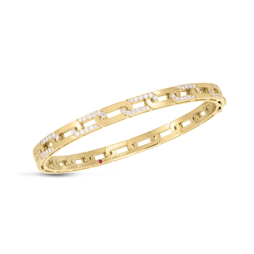 Roberto Coin 18K Navarra Alternating Link Bangle