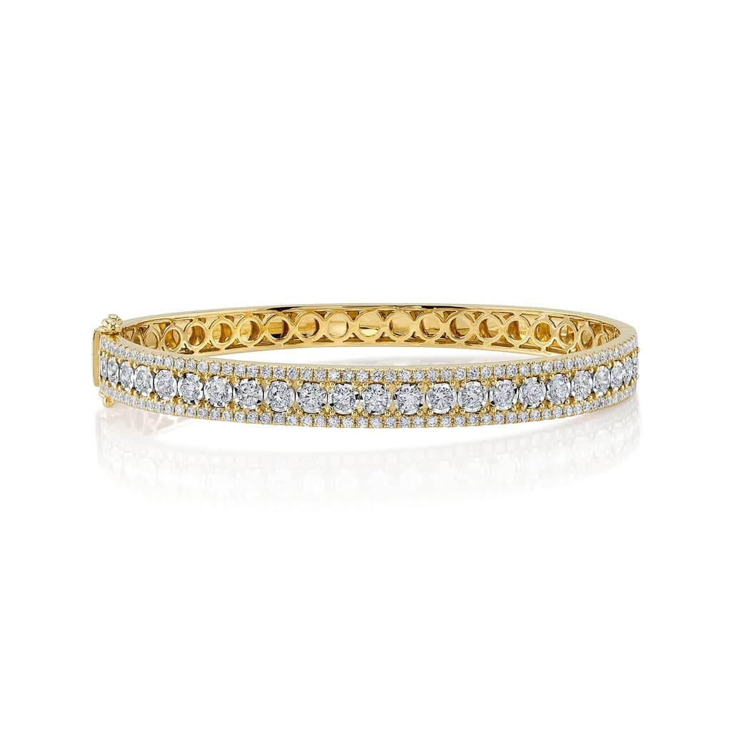 Three Row 2.32 CTW Diamond Bangle Bracelet