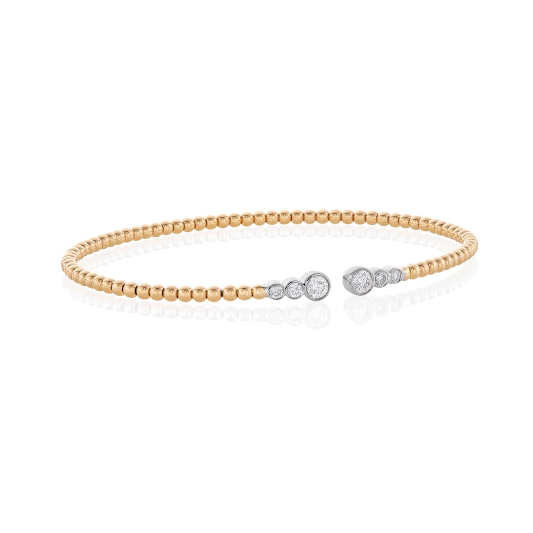 Graduated Diamond Beaded Cuff Bracelet