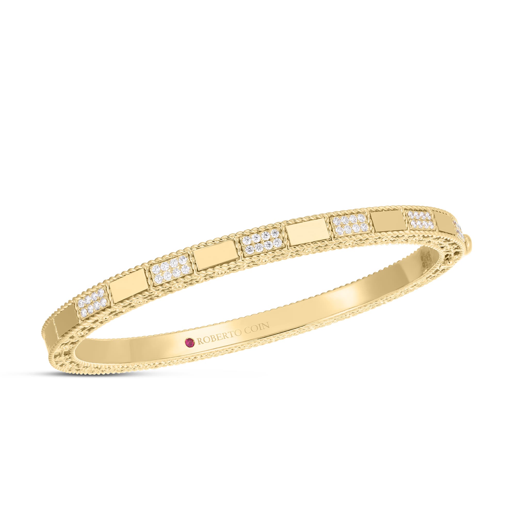 Roberto Coin Mosaic Alternating Diamond Bangle