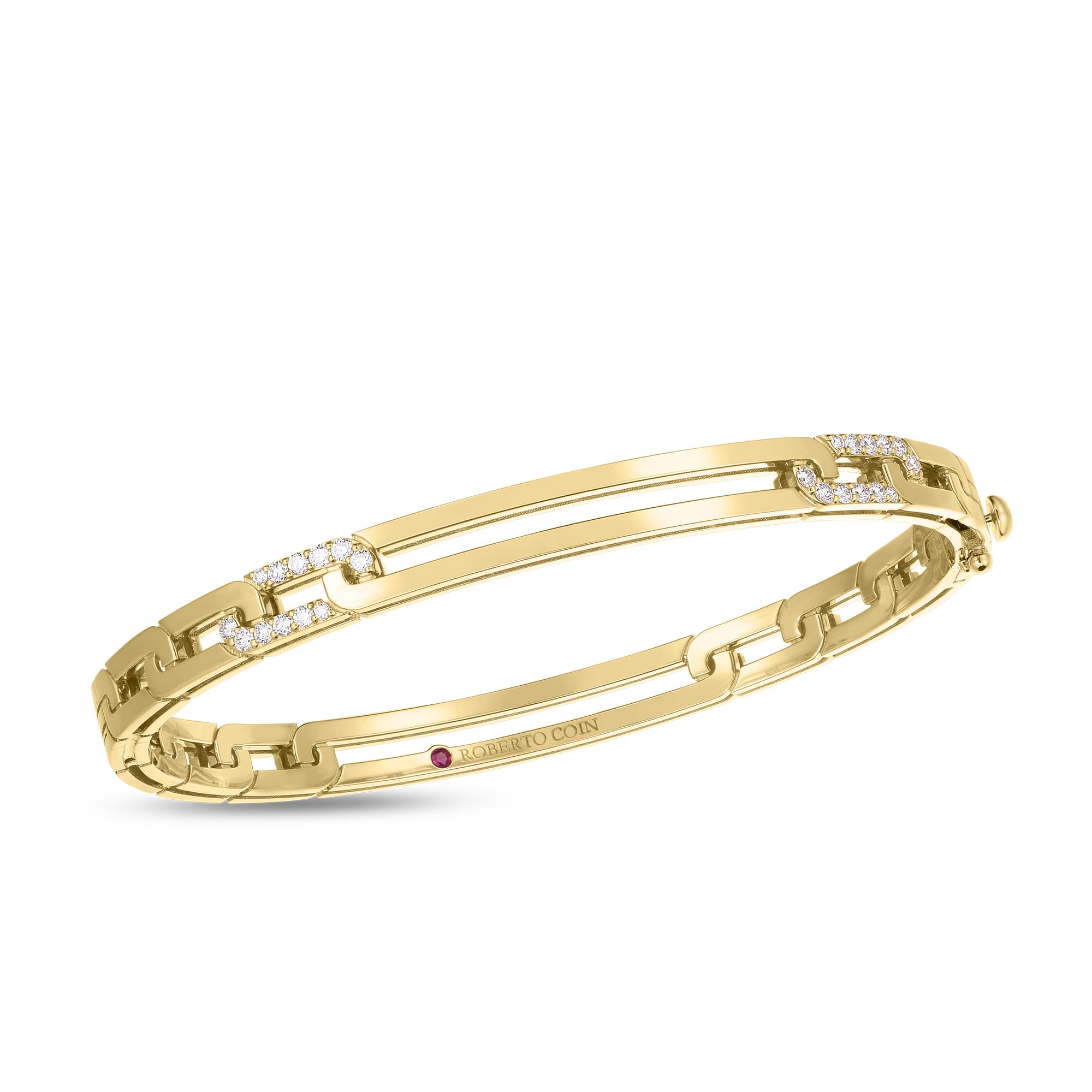 Roberto Coin Navarra Diamond Accent & Extended Link Bangle