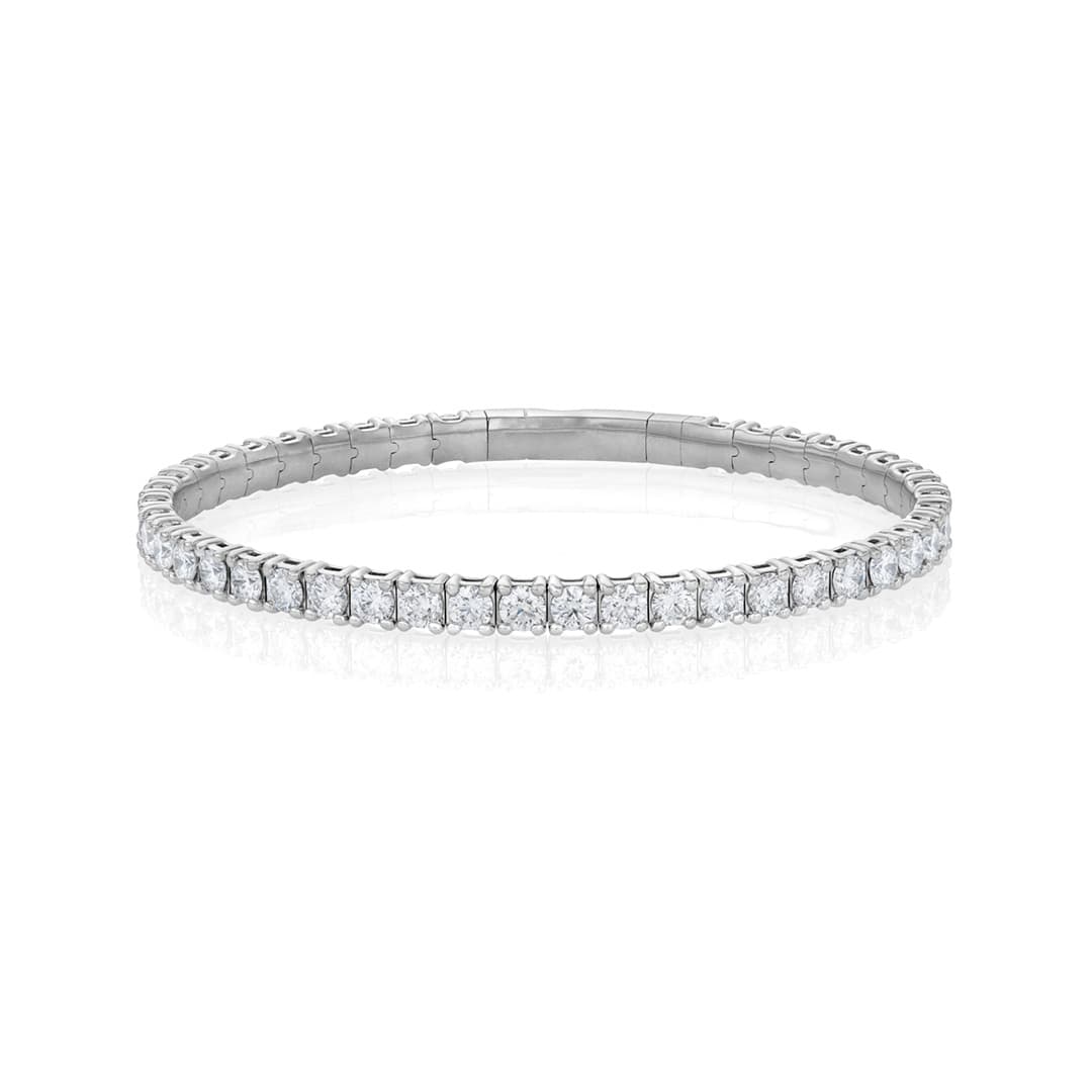 7.00 CTW Flexible Diamond Bangle in 18k White Gold 0