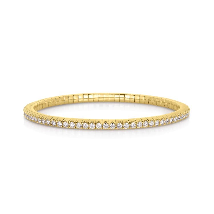 3.00 CTW Diamond Stretch Tennis Bracelet in Yellow Gold 0