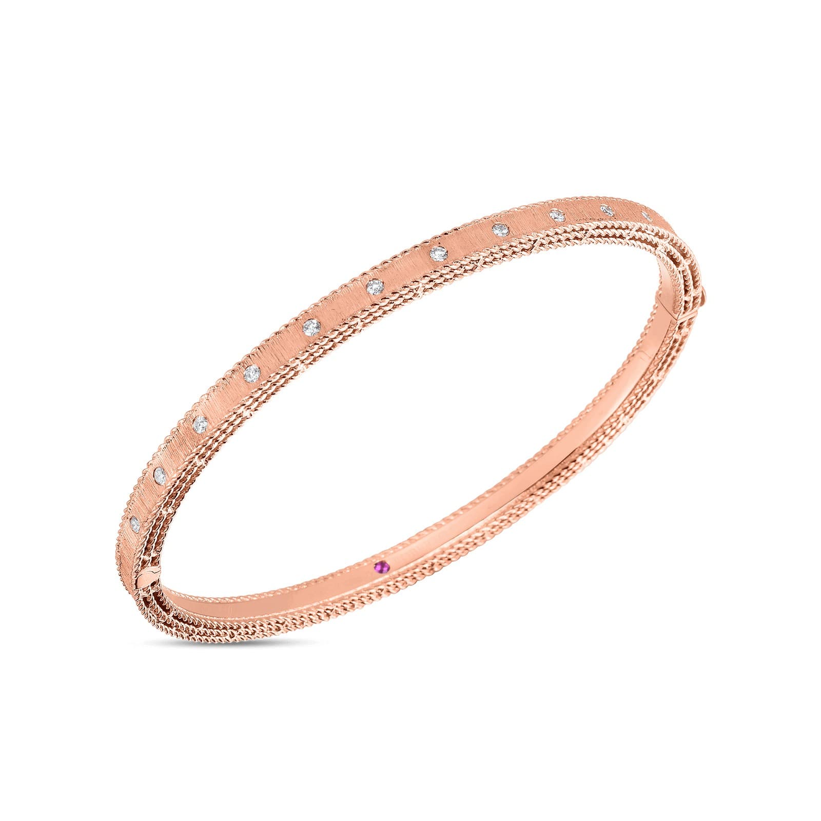 Roberto Coin Princess Diamond Satin Bangle in Rose Gold 0