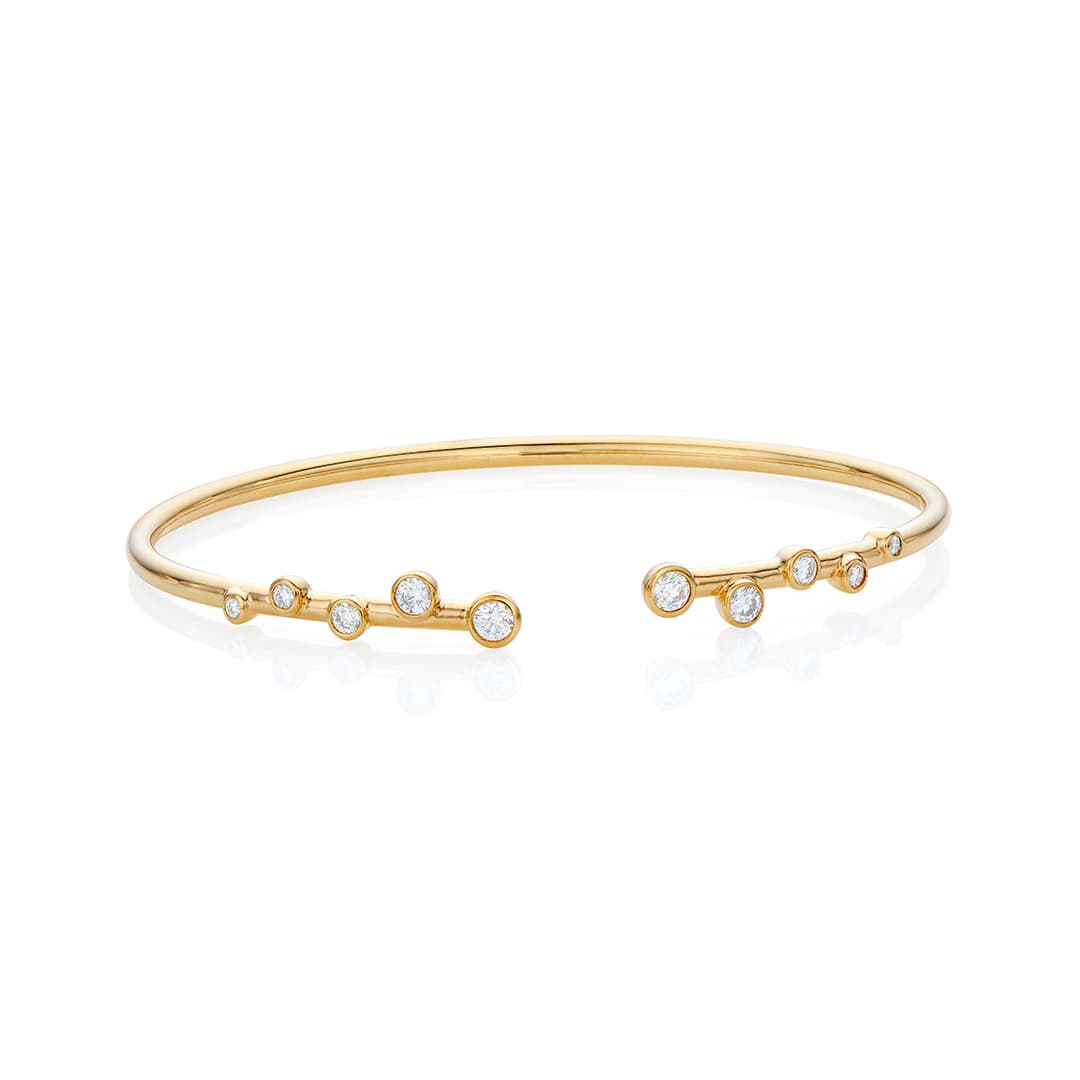 Gold Cuff Bracelet with Constellation Diamonds 0