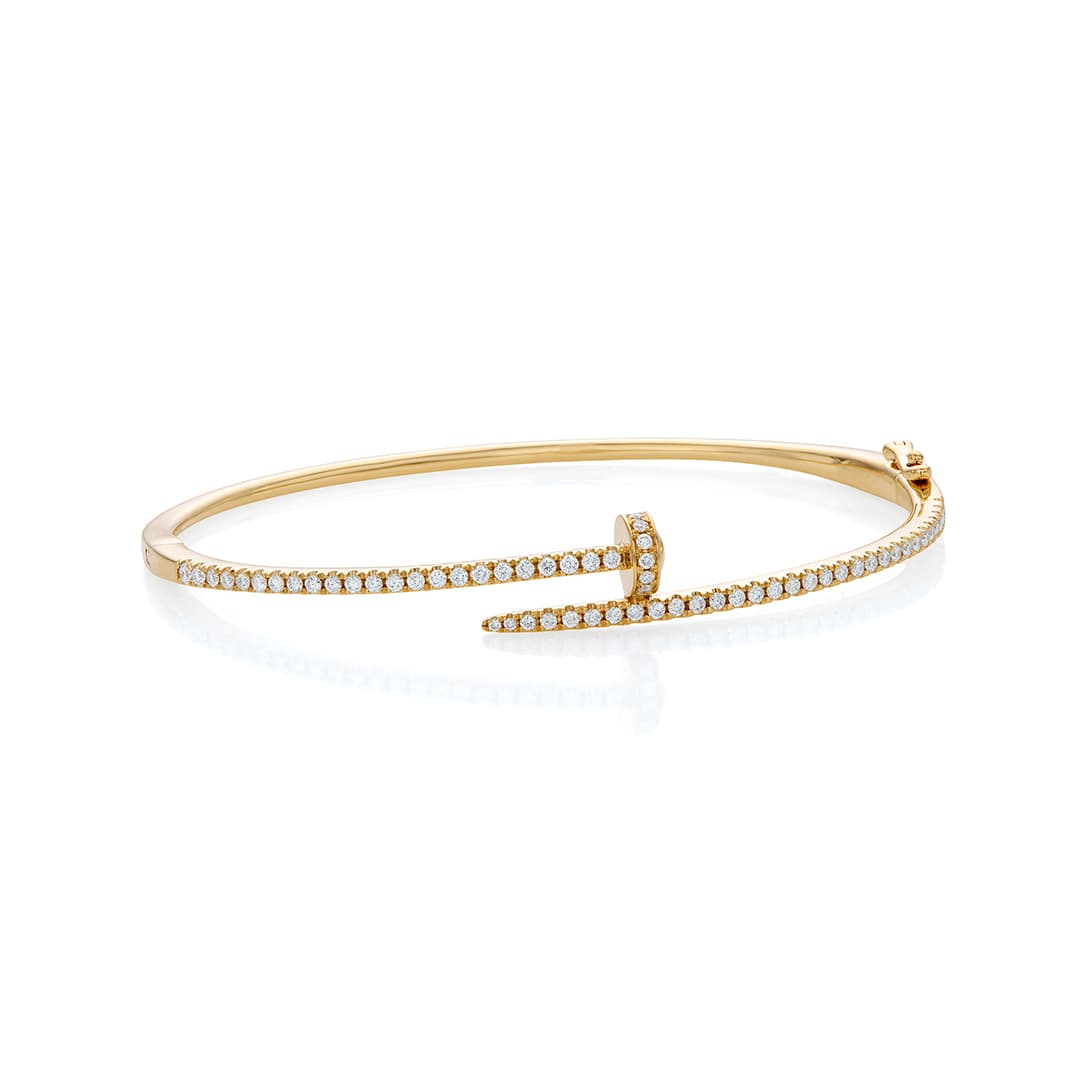 Diamond Nail Head Bangle Bracelet 0