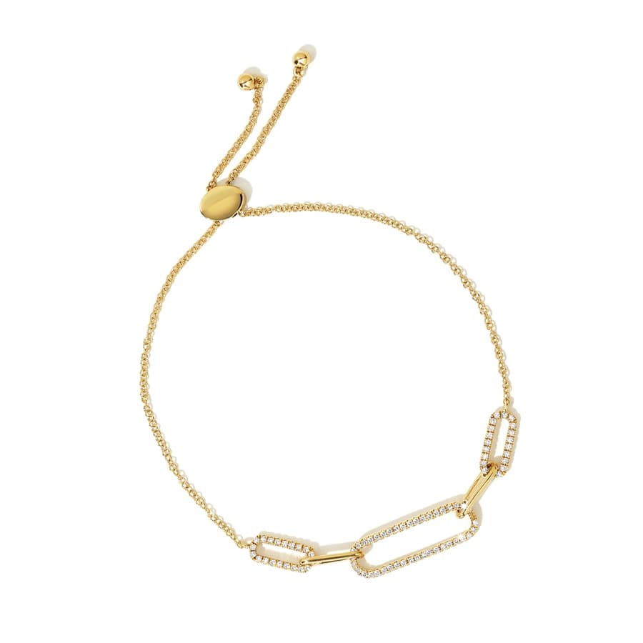 Yellow Gold Diamond Link Bolo Bracelet