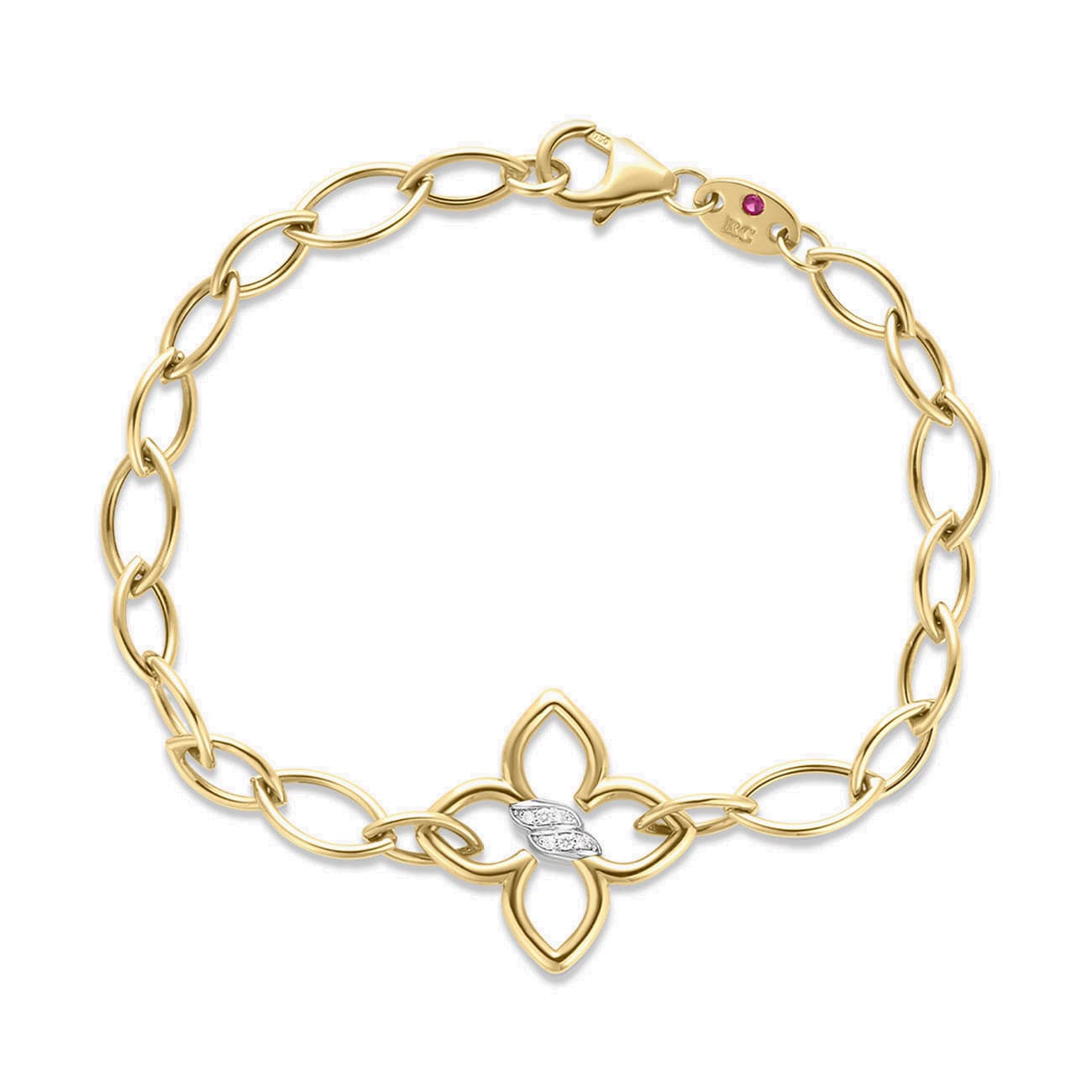 Roberto Coin Cialoma Link Bracelet with Flower Station