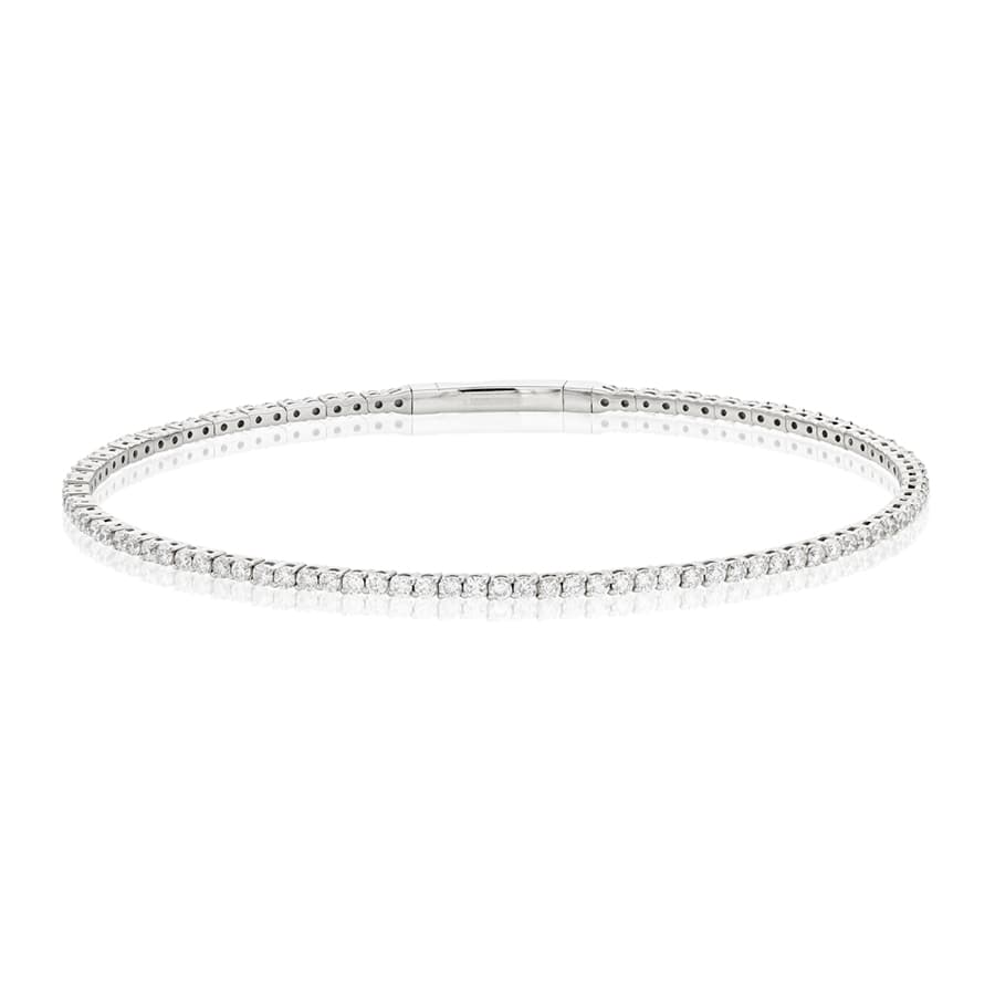 Round Diamond Flexible Bangle Bracelet