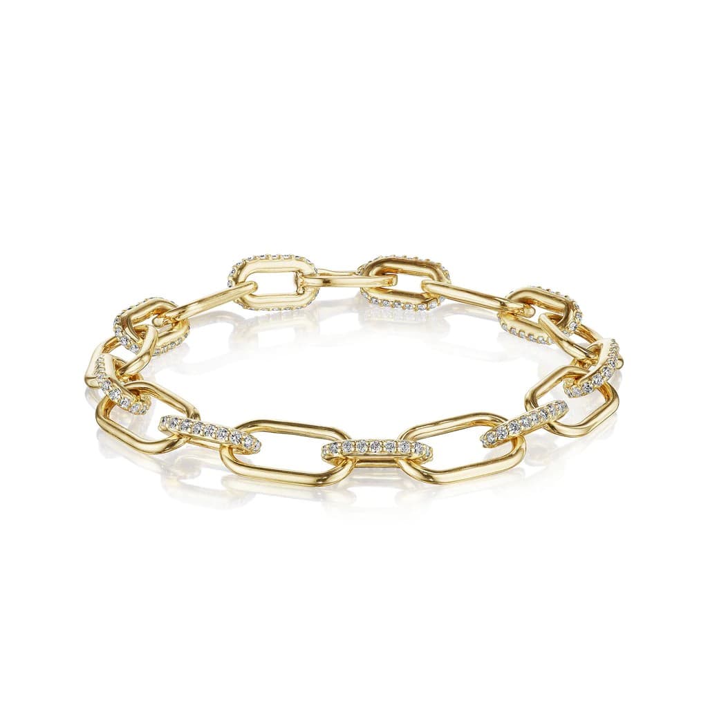 Penny Preville Yellow Gold Diamond Link Bracelet 0