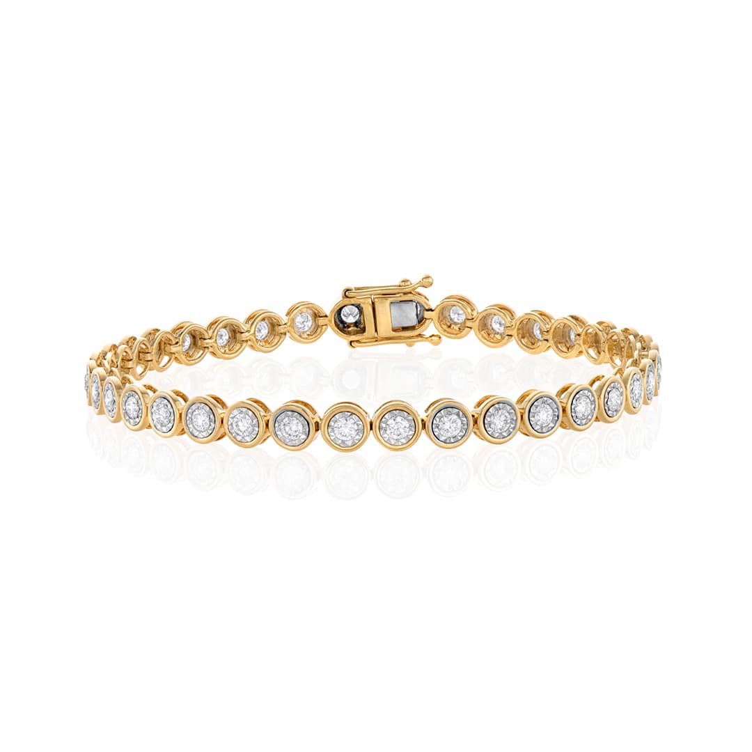 Yellow Gold 1.98 CTW Diamond Line Bracelet 0