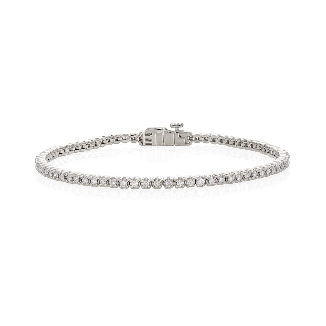 White Gold Tennis Bracelet, 1 CTW