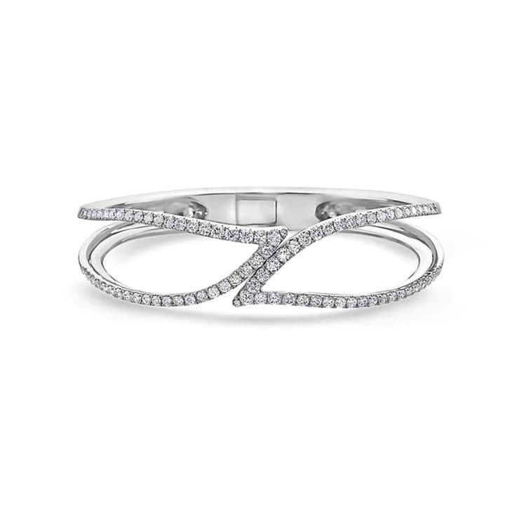 Charles Krypell 2.34CW Diamond Leaf Cuff Bracelet