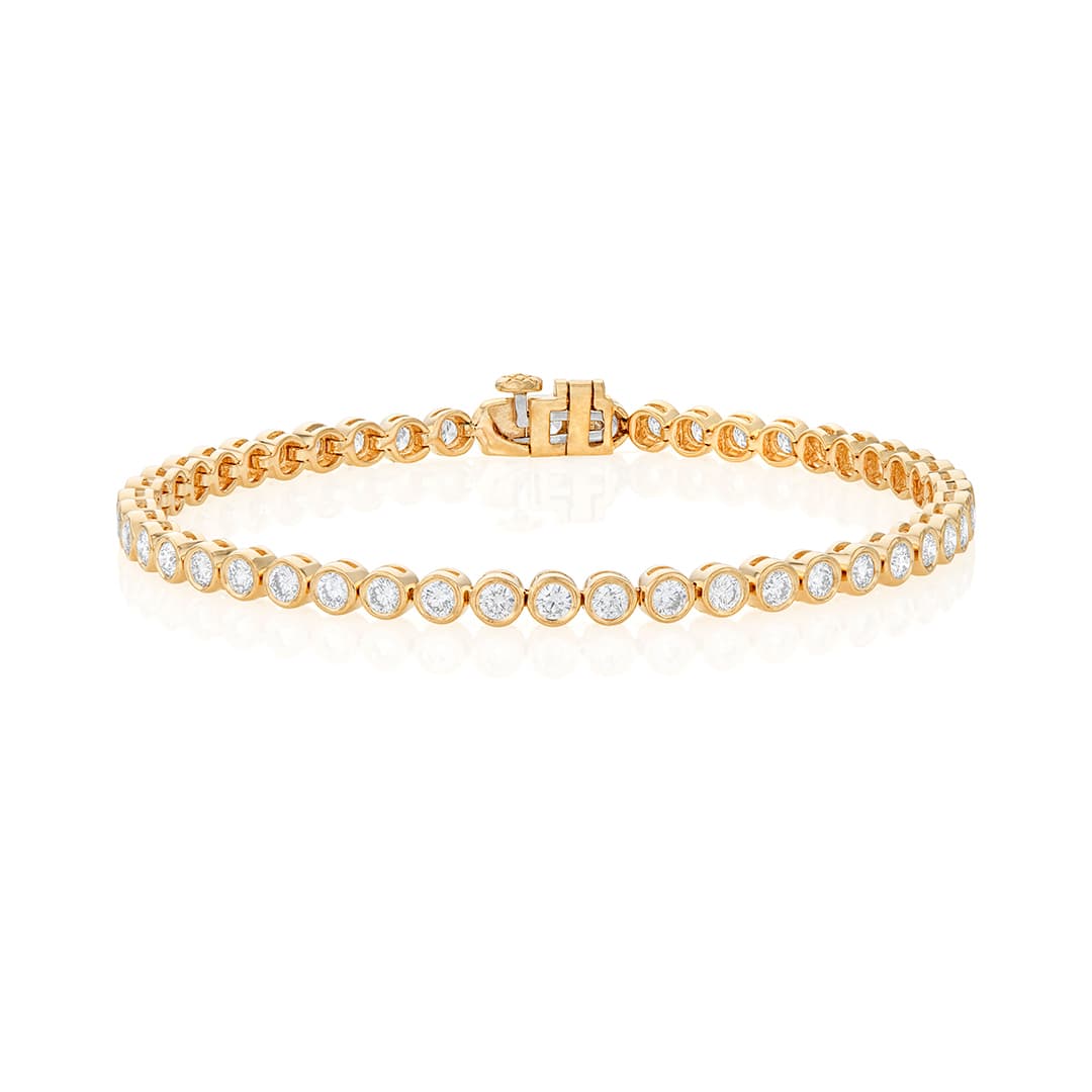 2.63 CTW Yellow Gold Bezel Diamond Line Bracelet 0