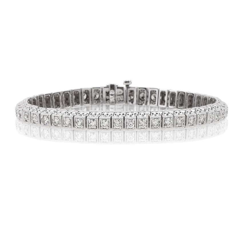 Intricate 3 Carat Diamond Line Bracelet_2