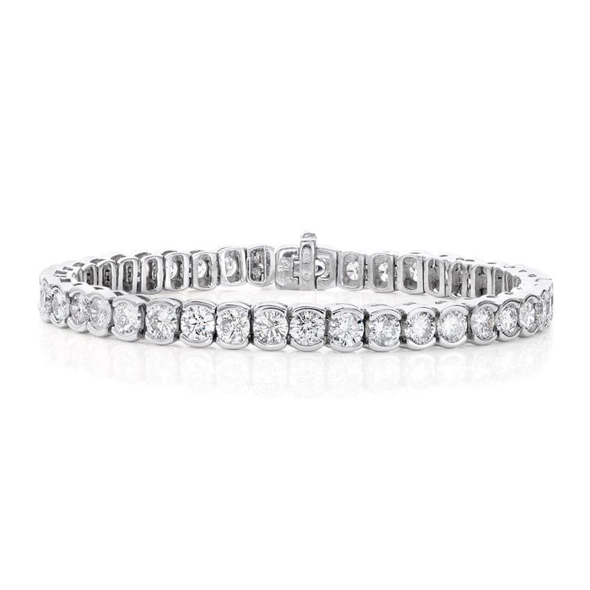 11.50 CTW White Gold Half Bezel Tennis Bracelet 0