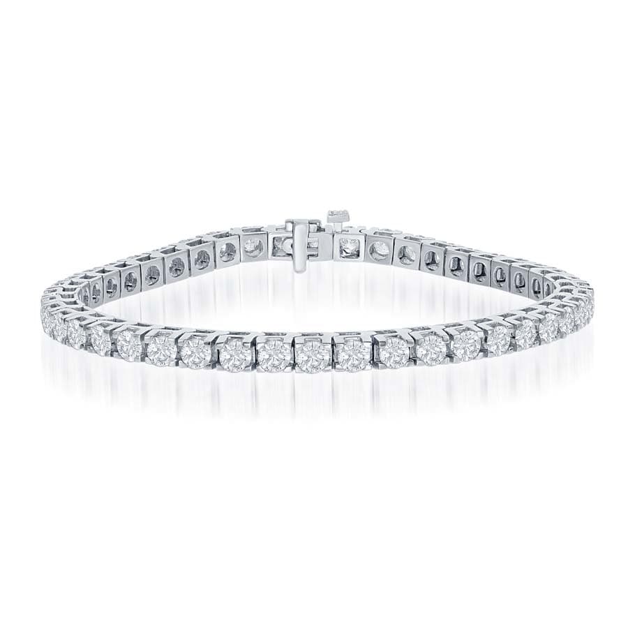 4.00 CT Round Diamond White Gold Line Bracelet