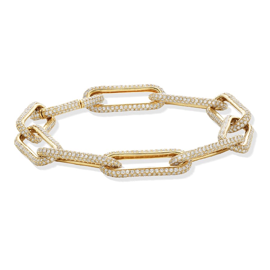 4.31 CTW Pave Diamond Paperclip Link Bracelet