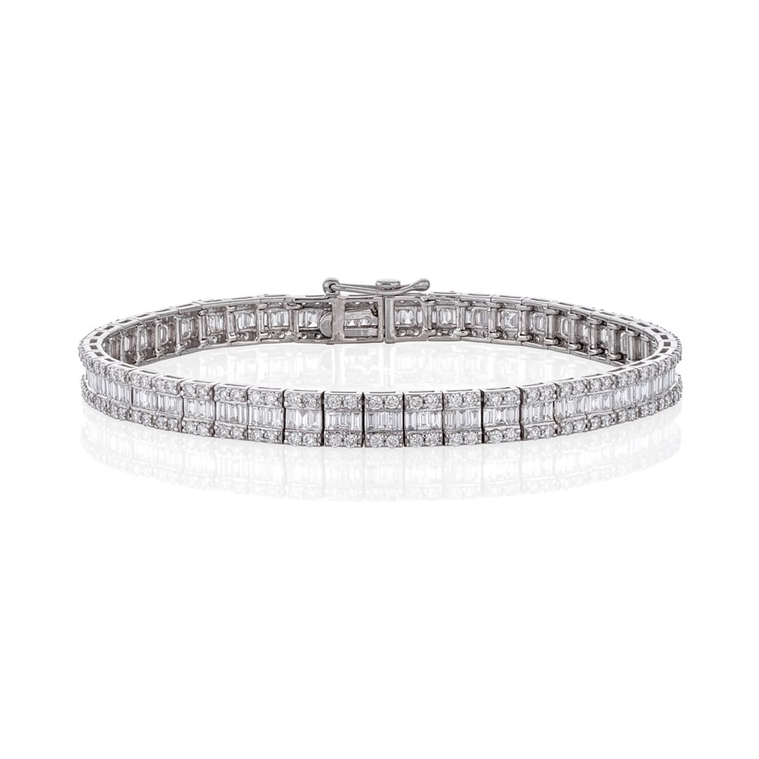 5.15 CTW Round and Baguette Diamond Bracelet 0