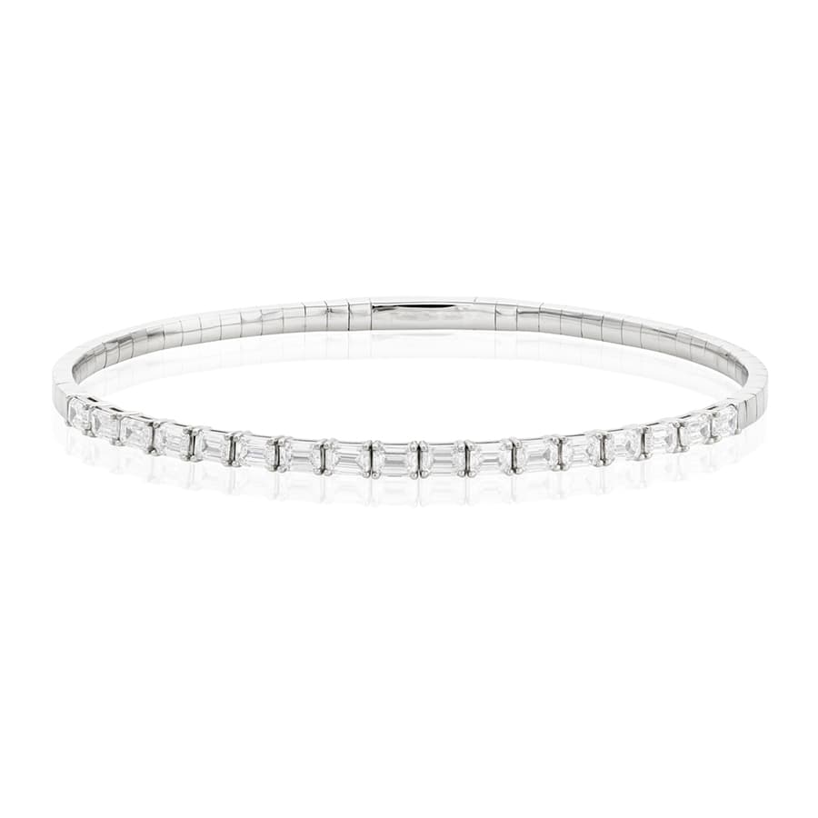 2.50 CTW Emerald Cut Diamond Flexible Bangle