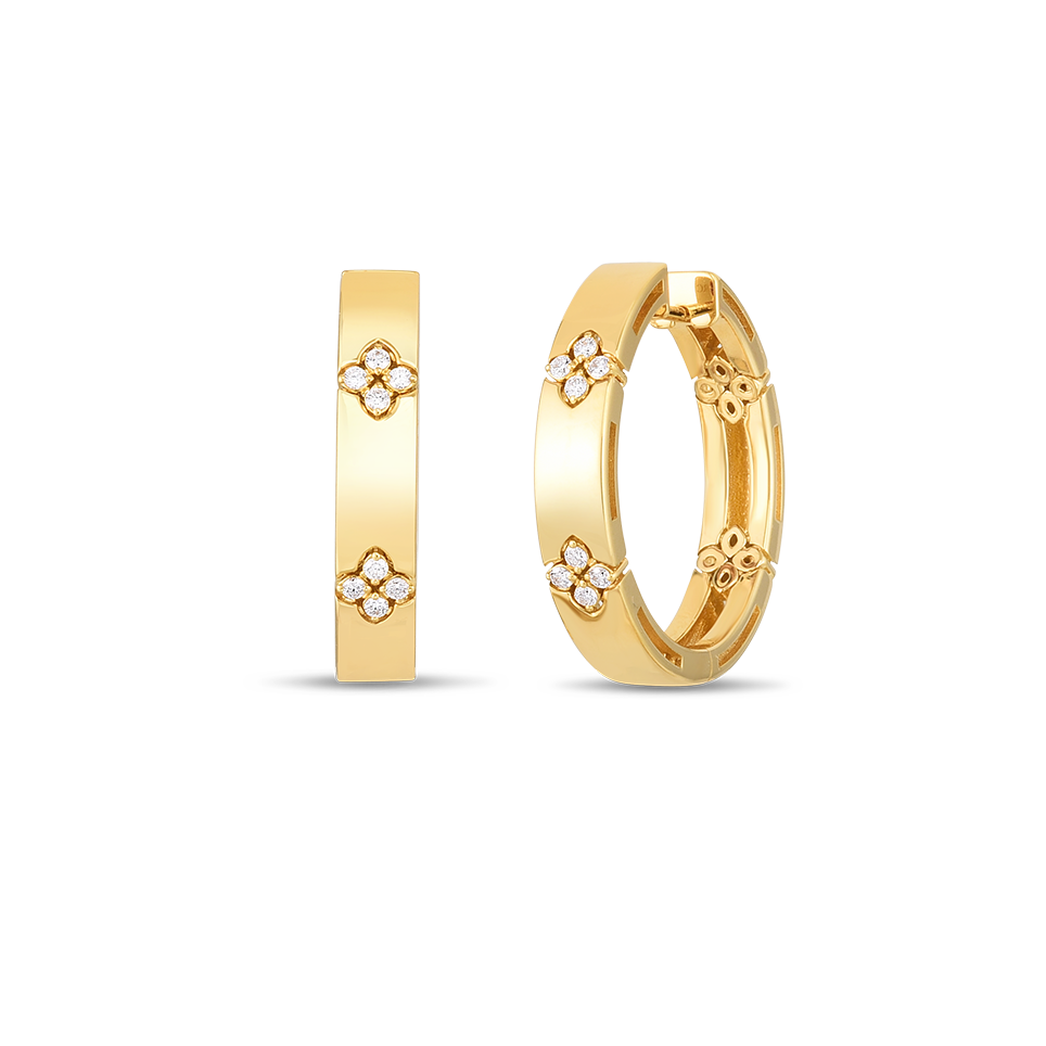 Roberto Coin 18K  Verona Hoop Earrings with Diamonds