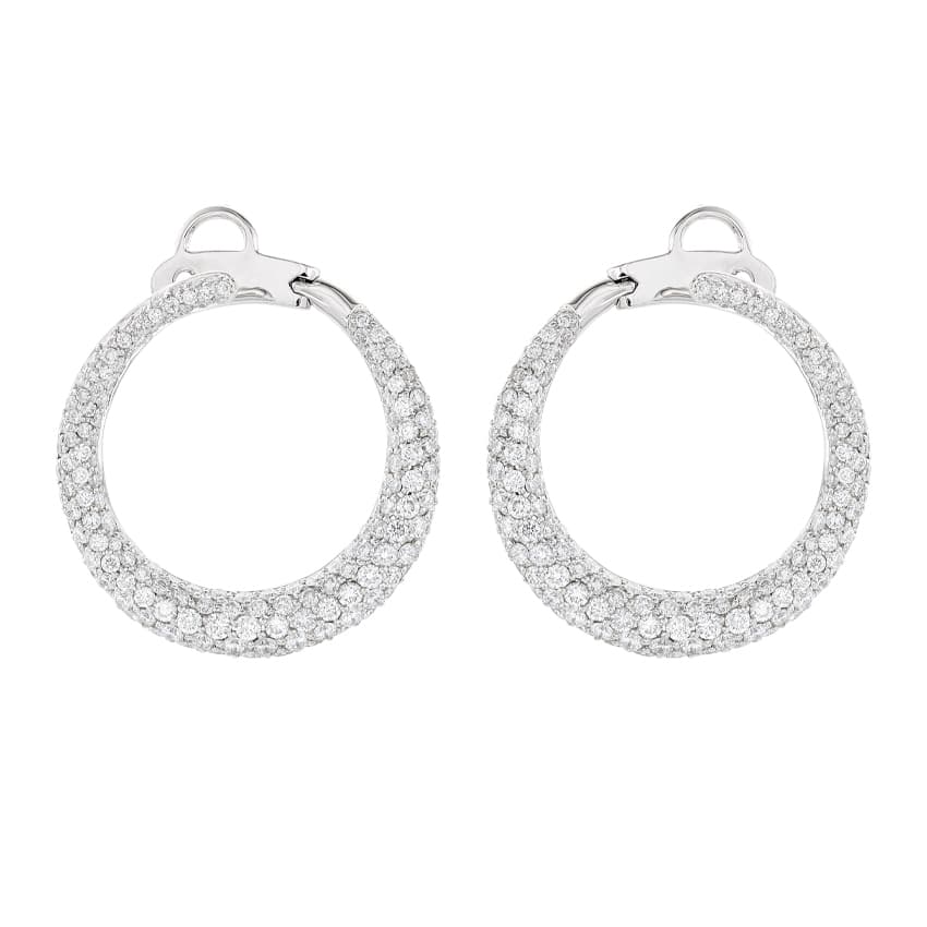 3.31 CTW Round Diamond Bypass Hoop Earrings