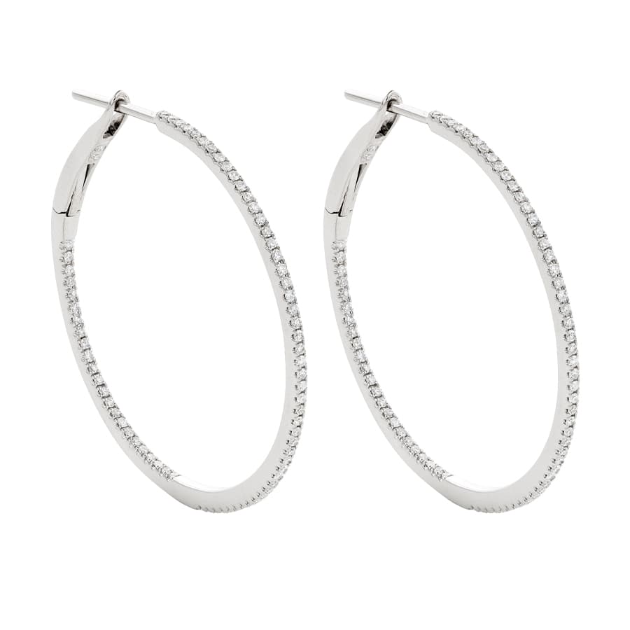 31mm In and Out Diamond Hoop Earrings