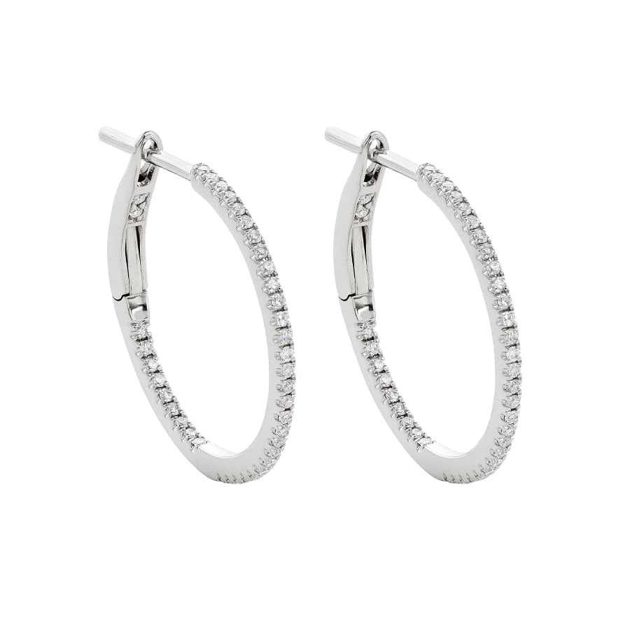 19mm In and Out Diamond Hoop Earrings