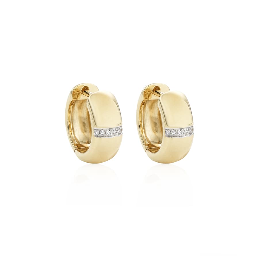 Diamond Bar Hoop Earrings