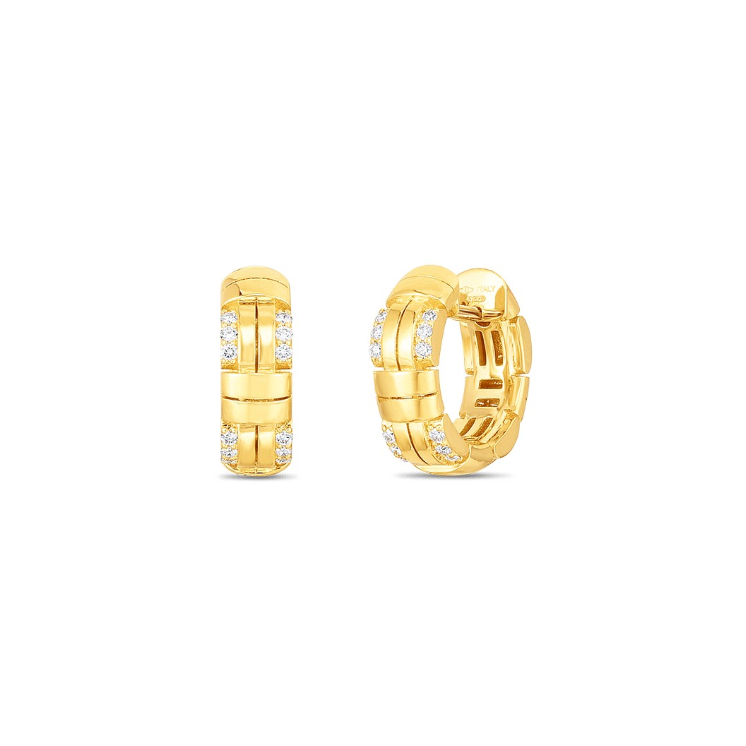 Roberto Coin 18K Veneto Collection Woven Hoop Earrings 0