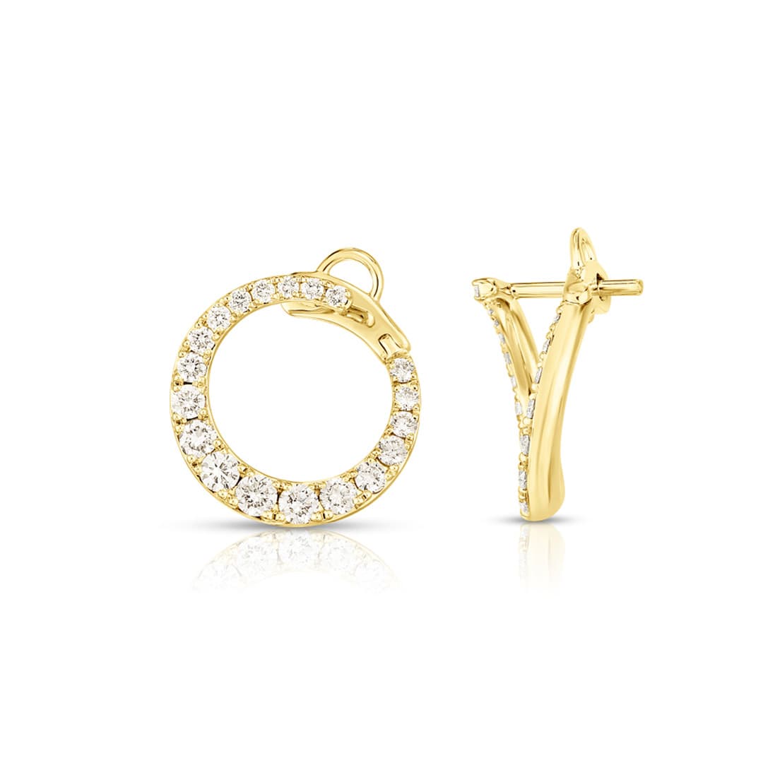 14K Yellow Gold Diamond Bypass Hoop Earring